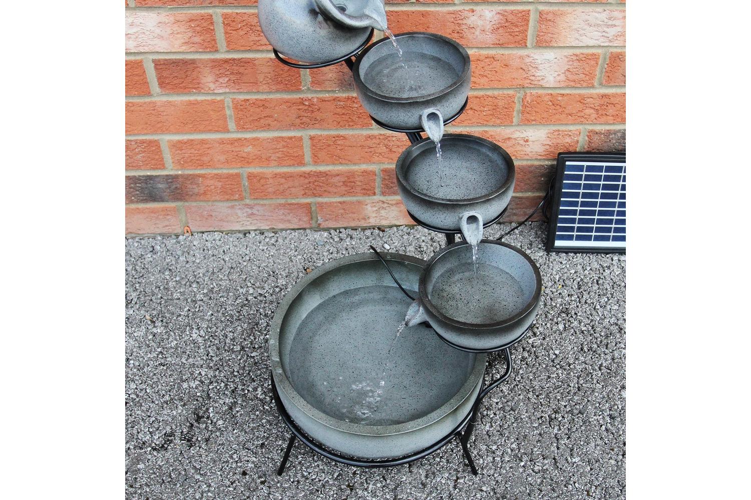 Monstershop 27605 - Grey 4 Tier Spilling Bowls Water Feature-7