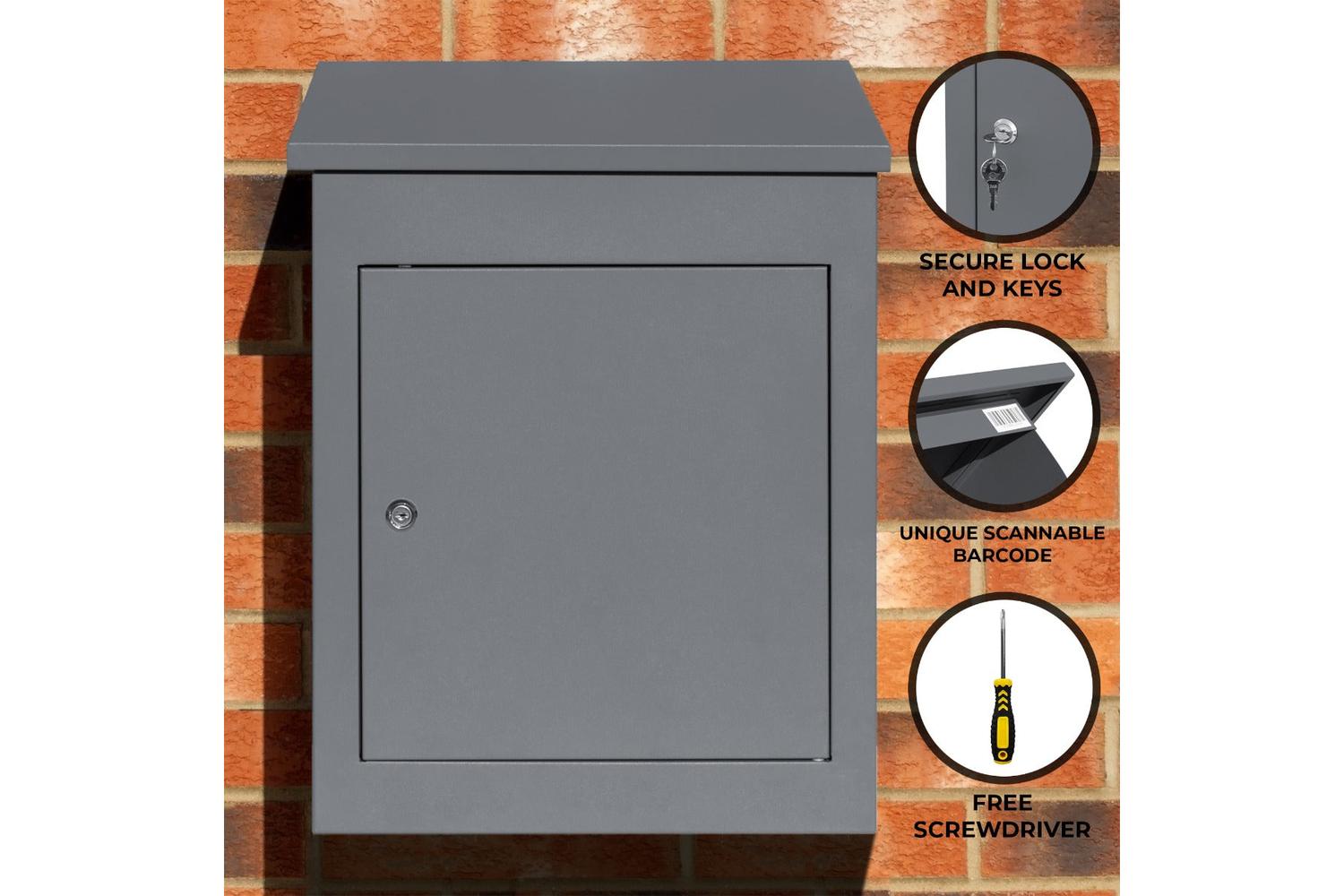 Monstershop 210557 - Grey Anti-theft Parcel Post Box-2