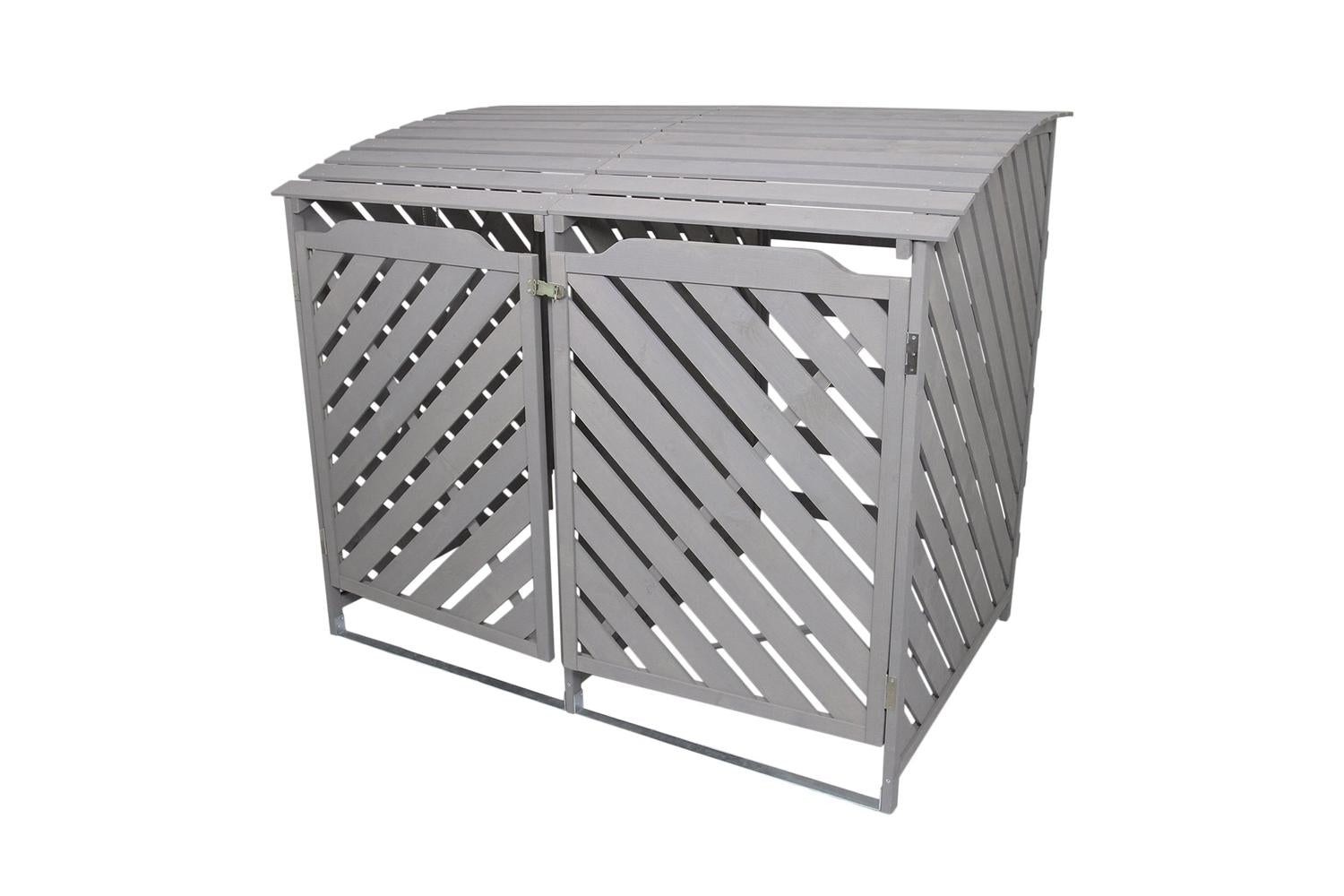 Monstershop 25730 - Grey Wash Double Wheelie Bin Storage