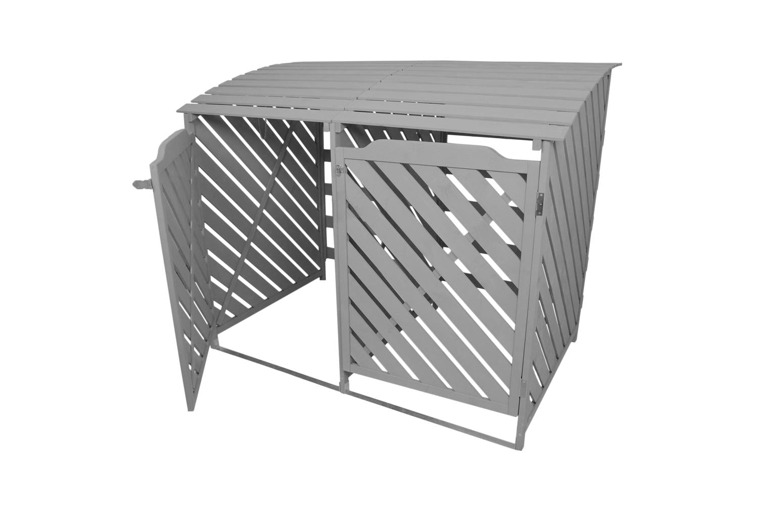 Monstershop 25730 - Grey Wash Double Wheelie Bin Storage-8