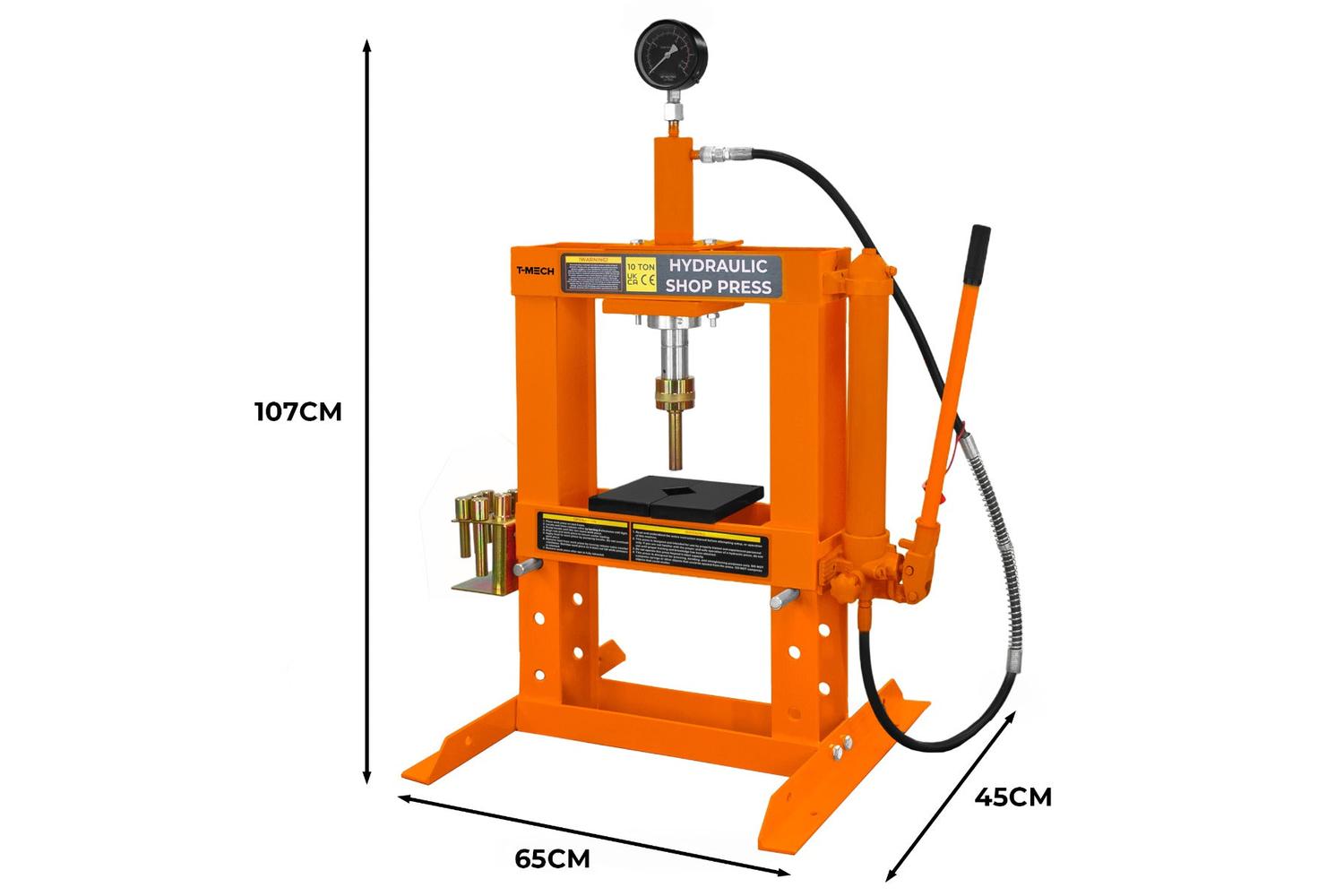Monstershop 210913 - Hydraulic Shop Press With Gauge  10-5