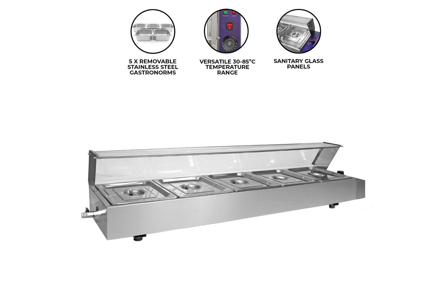 Monstershop 10617 - Kukoo 5 Pan Wet Well Bain Marie-2