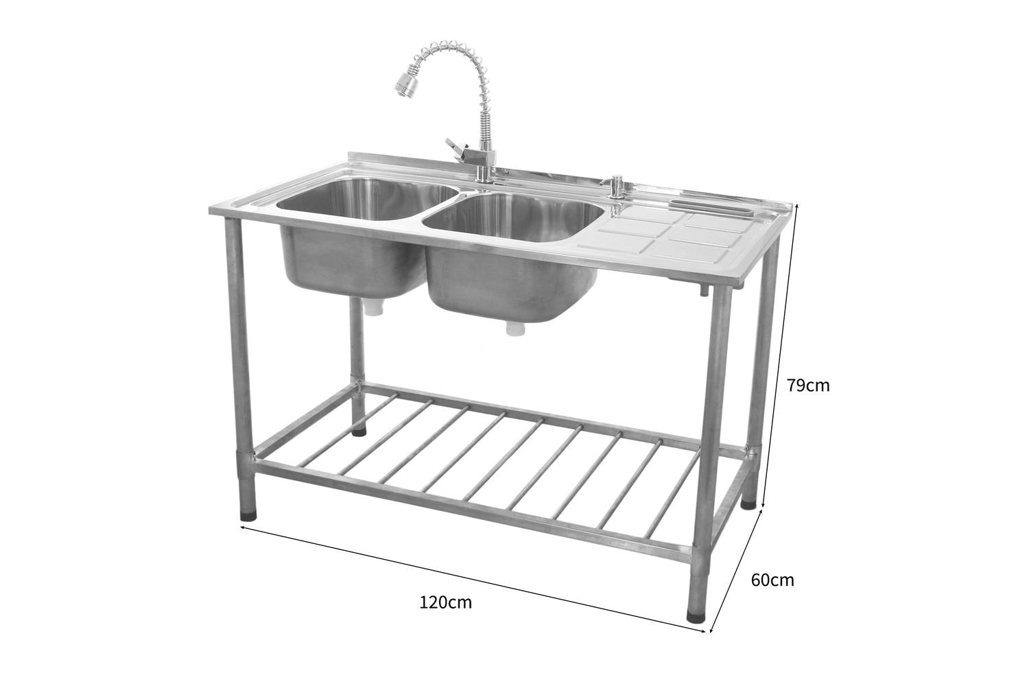 Monstershop 24897 - Kukoo Commercial Catering Sink Double Bo-8