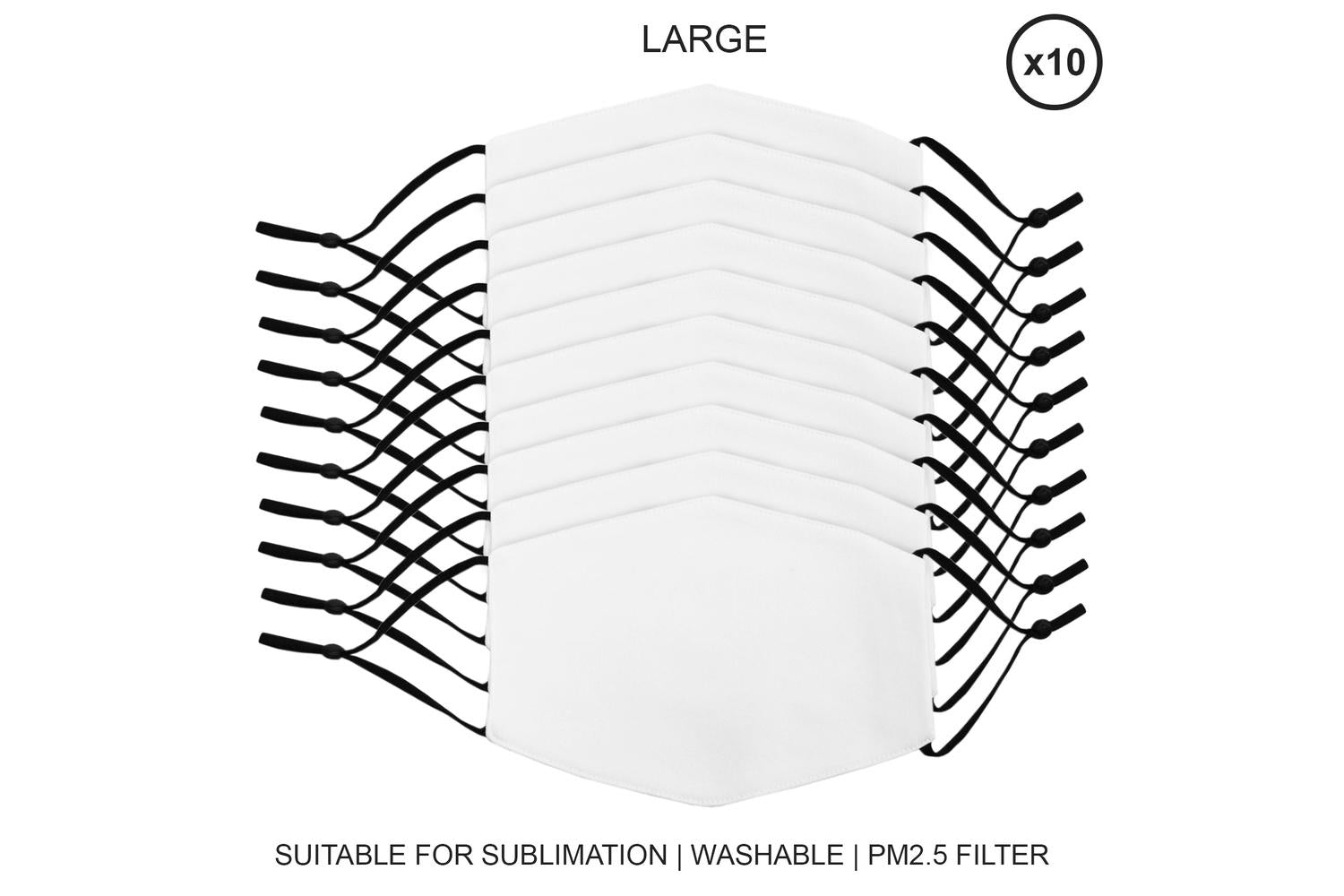 Monstershop 27383 - Large Face Masks Sublimation Blanks / 10-2