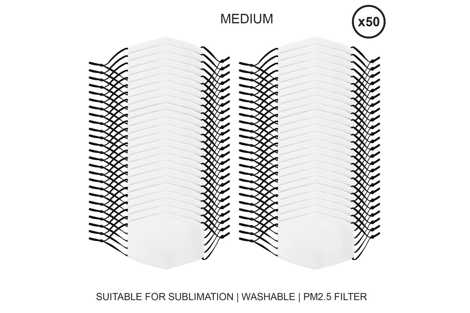 Monstershop 27692 - Medium Face Masks Sublimation Blanks / 5-2