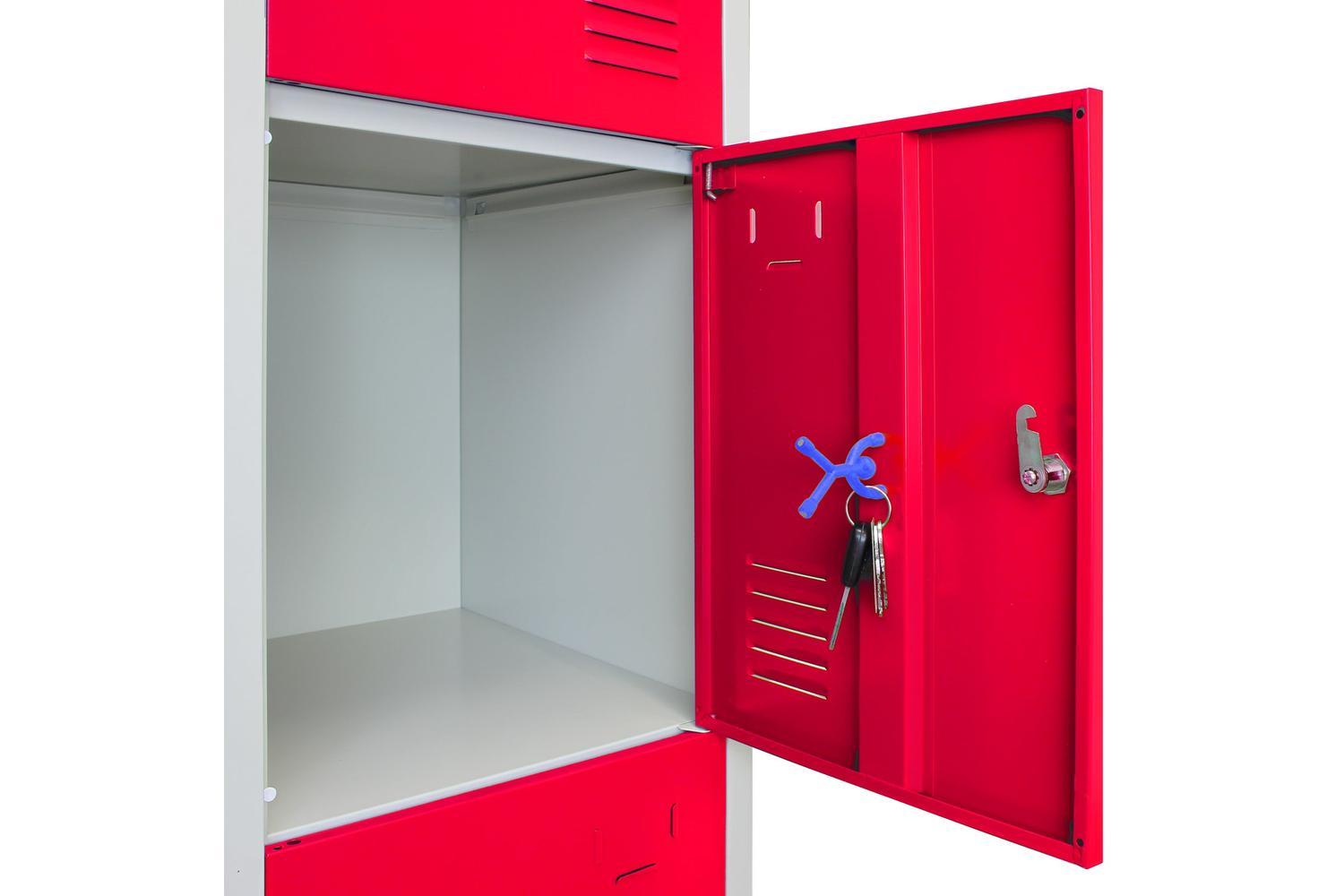 Monstershop 23464 - Metal Storage Lockers - Four Doors Red-7