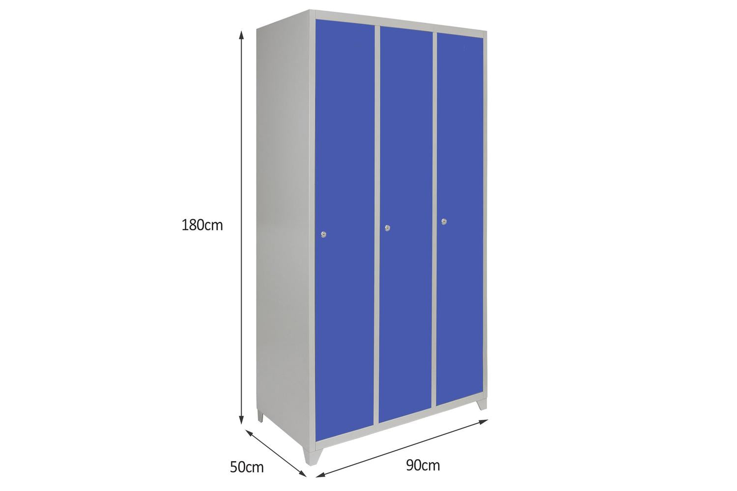 Monstershop 23986 - Metal Storage Lockers - Three Doors Wide-7