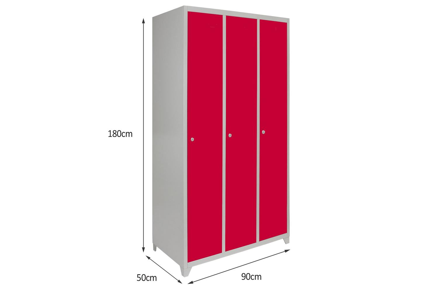 Monstershop 23985 - Metal Storage Lockers - Three Doors Wide-7