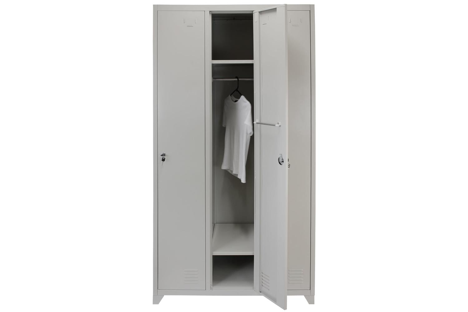 Monstershop 23467 - Metal Storage Lockers - Three Doors Grey-4