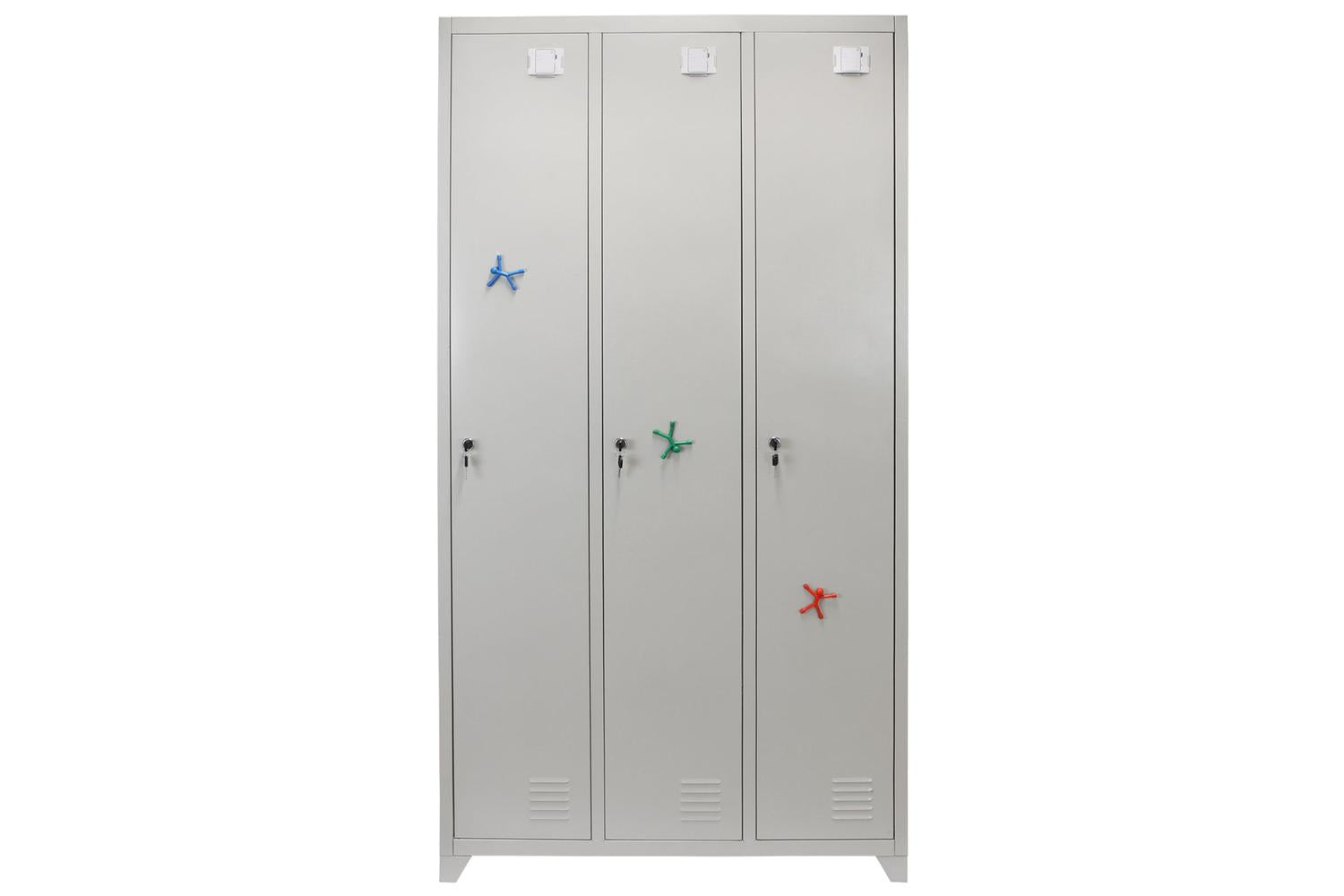 Monstershop 23467 - Metal Storage Lockers - Three Doors Grey-6