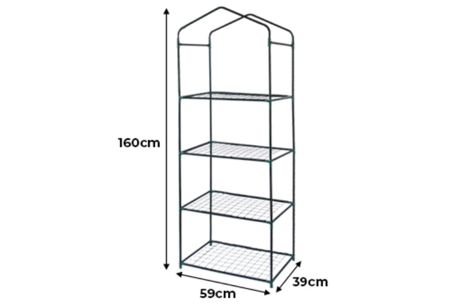 Monstershop 27057 - Mini Greenhouse 4 Tier With Plastic Cove-3