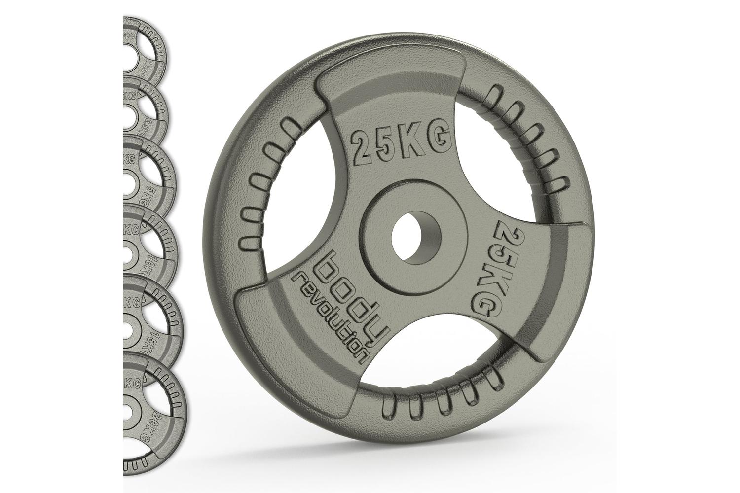 Olympic Tri Grip Cast Iron Weight Plates Pairs Sets 2 X 20kg-7
