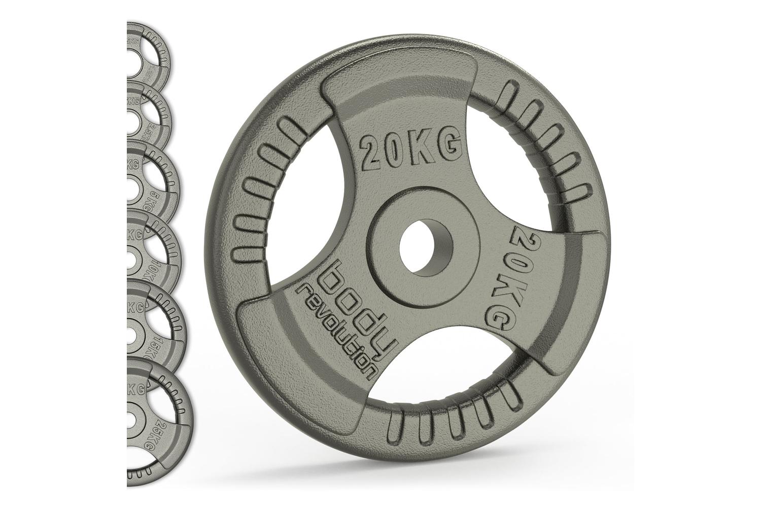 Olympic Tri Grip Cast Iron Weight Plates Pairs Sets 2 X 25kg
