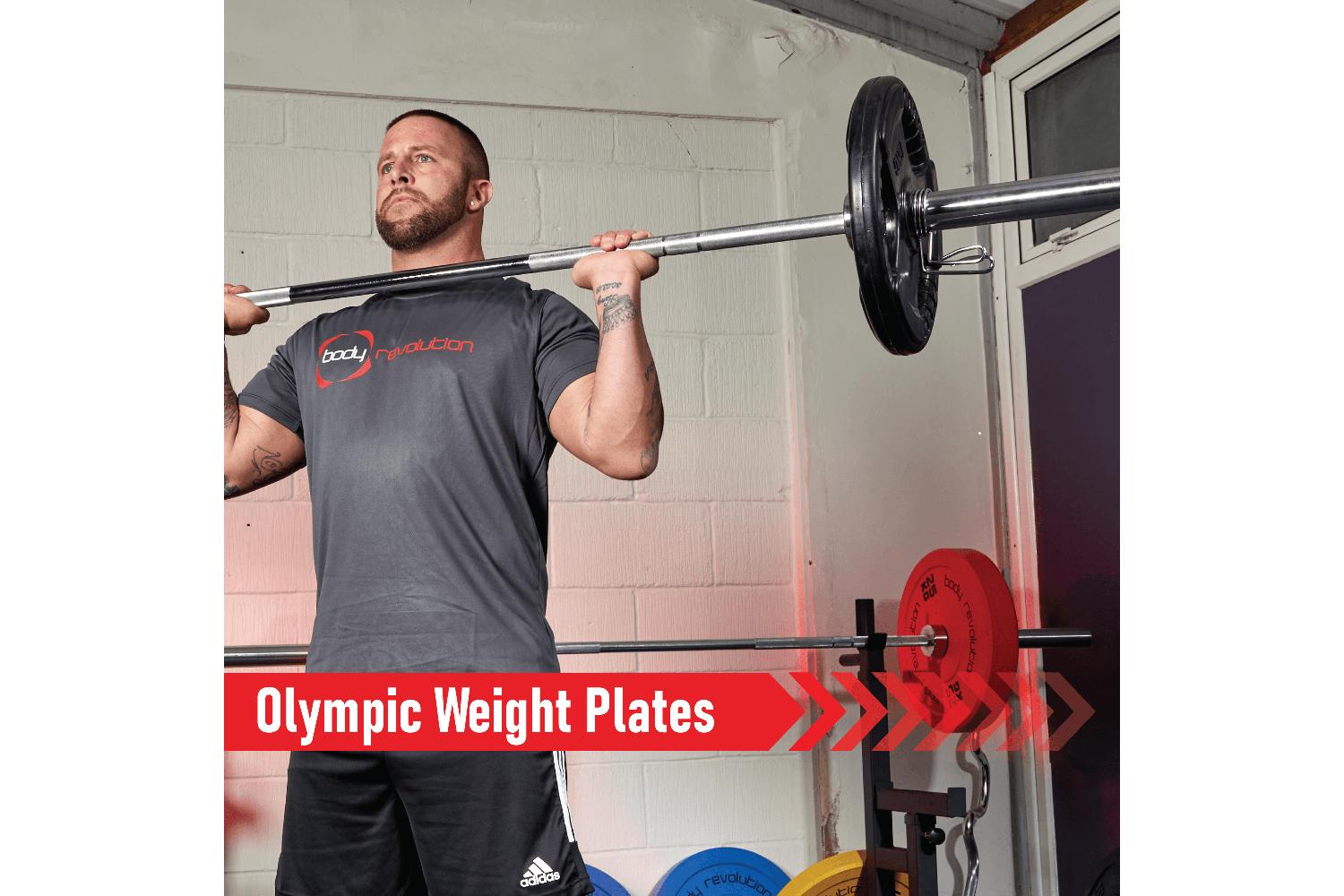 Olympic Tri-grip Rubber Weight Plates Black Pairs Sets 25 Kg Pair-4