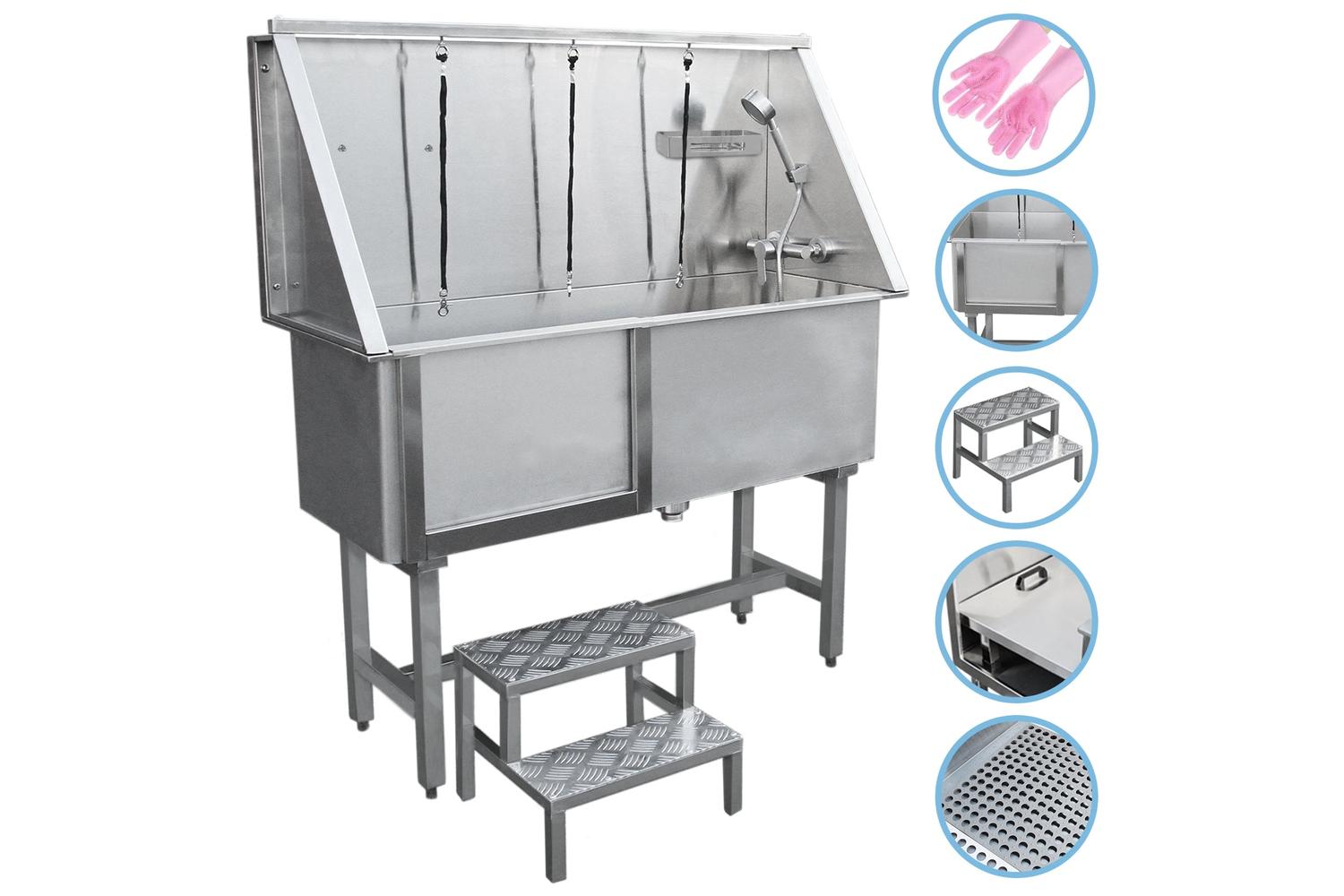 Monstershop 26255 - Pet Dog Bath Steel Tub Washing Station 4-3