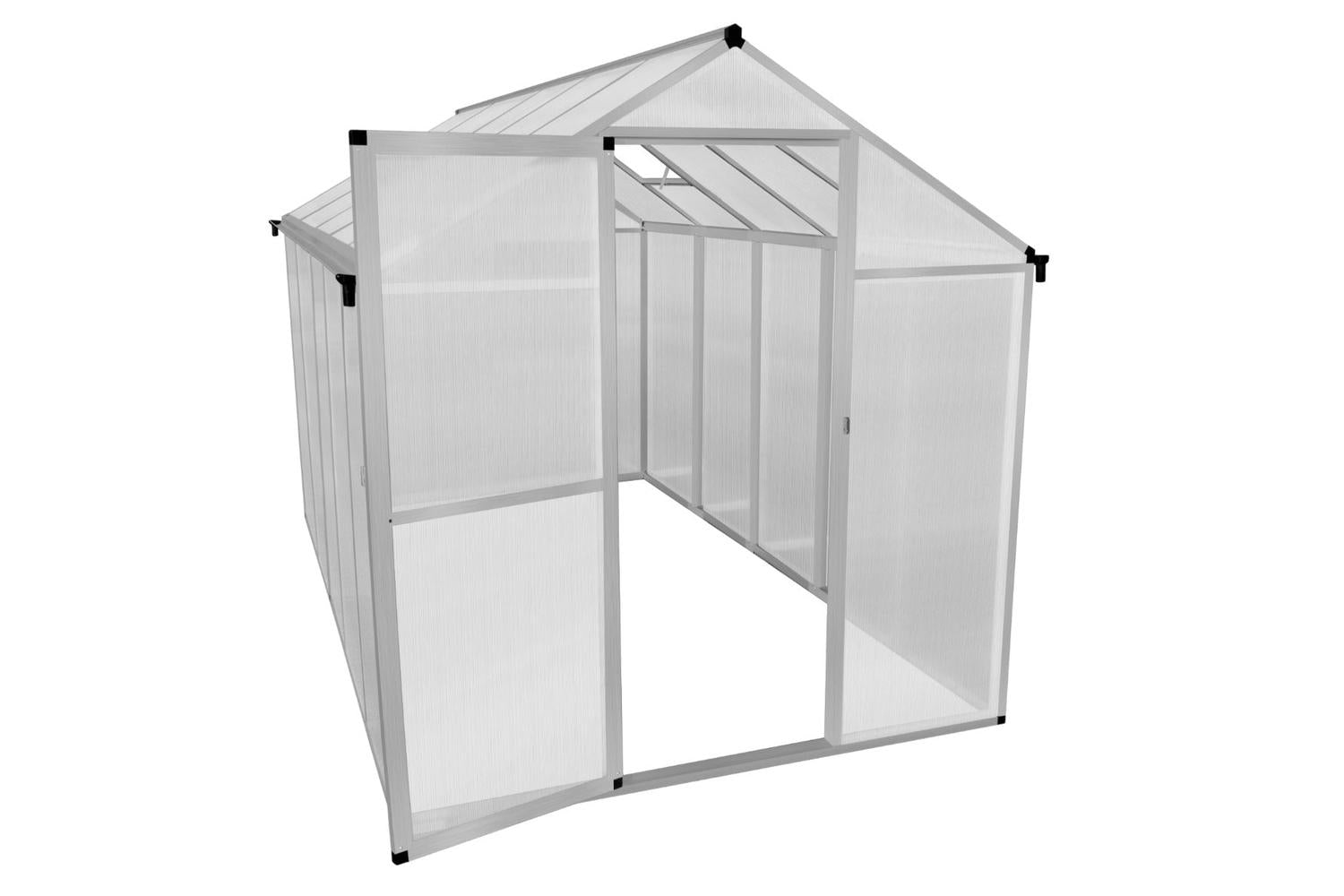 Monstershop 210621 - Polycarbonate Greenhouse 6ft X 10ft-6