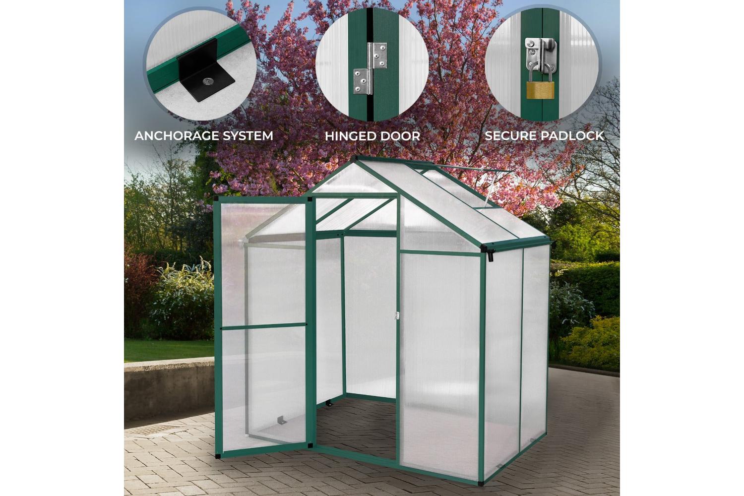 Monstershop 210607 - Polycarbonate Greenhouse 6ft X 4ft-2