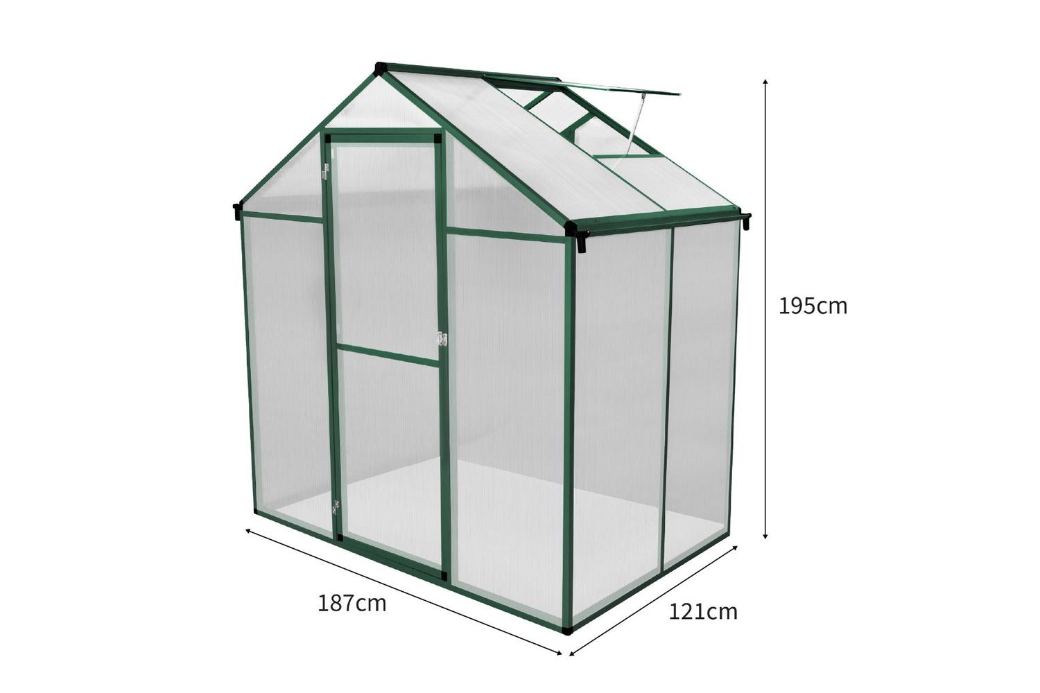 Monstershop 210607 - Polycarbonate Greenhouse 6ft X 4ft-7