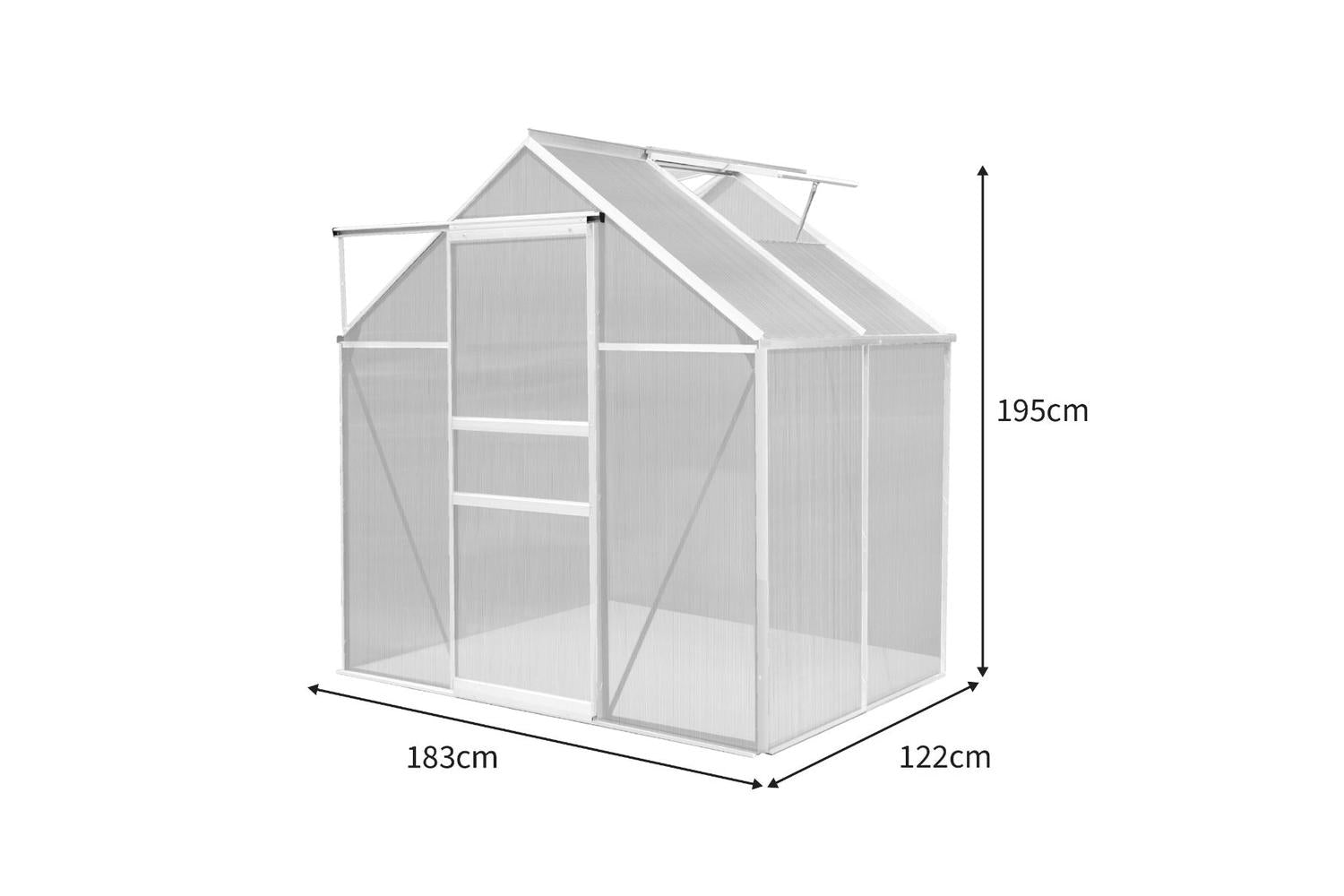 Monstershop 213475 - Polycarbonate Greenhouse 6ft X 4ft-5