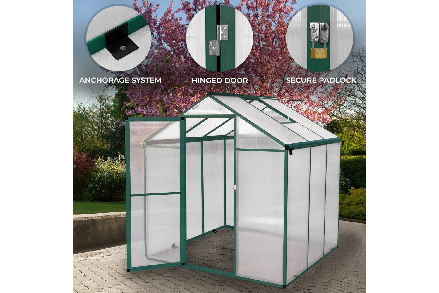 Monstershop 210609 - Polycarbonate Greenhouse 6ft X 6ft-2