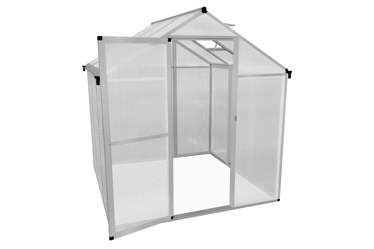 Monstershop 210619 - Polycarbonate Greenhouse 6ft X 6ft S-6