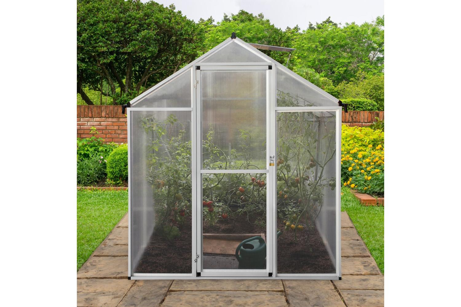 Monstershop 210619 - Polycarbonate Greenhouse 6ft X 6ft S-8