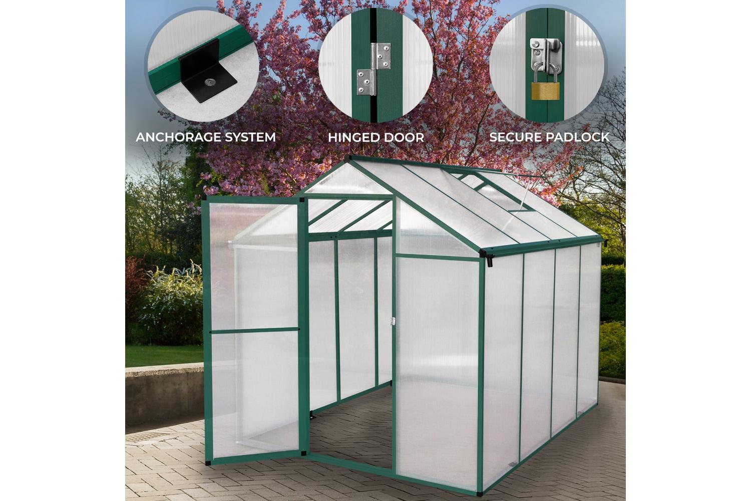 Monstershop 210615 - Polycarbonate Greenhouse 6ft X 8ft-2