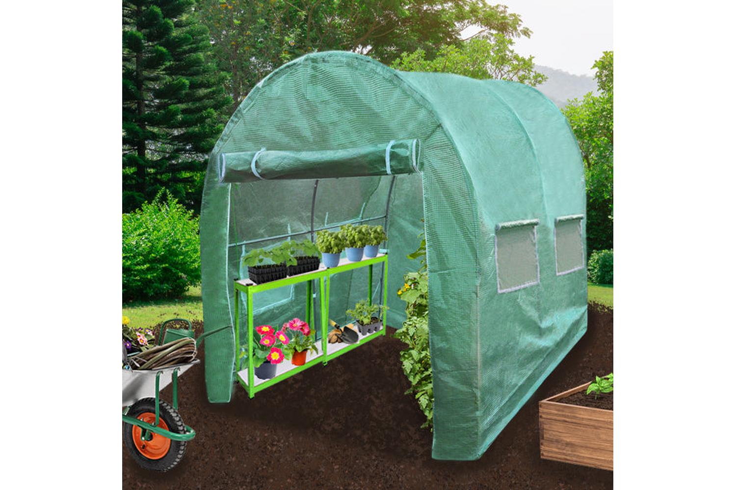 Monstershop 27953 - Polytunnel 25mm 4m X 2m With Racking-2