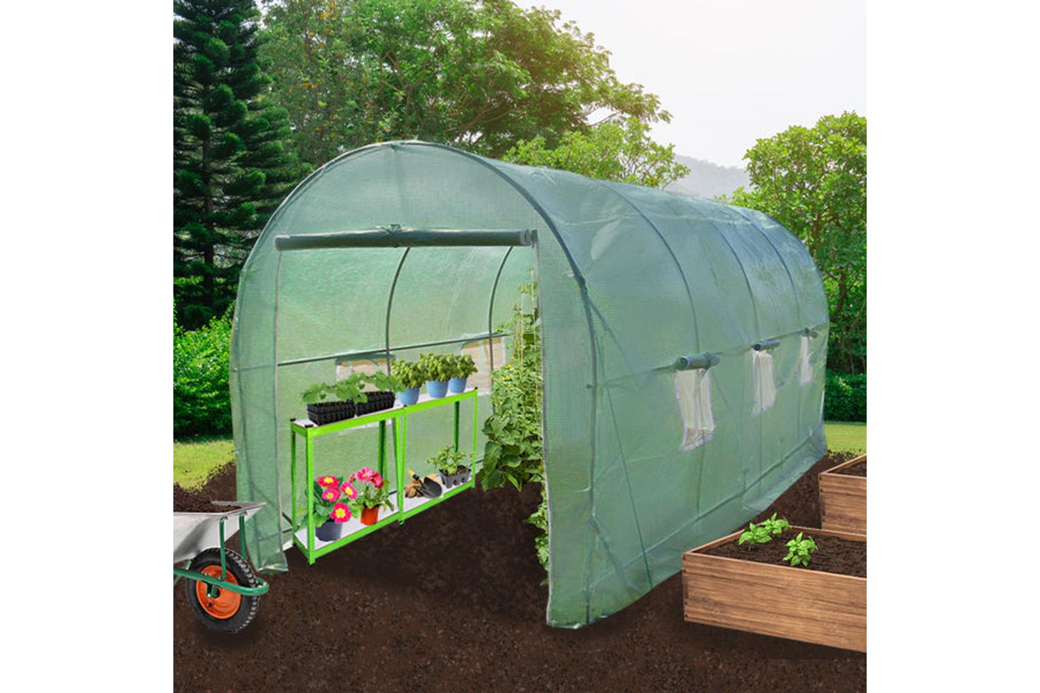 Monstershop 27954 - Polytunnel 25mm 6m X 3m With Racking-2