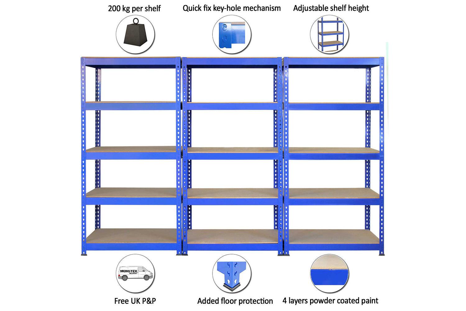 Monstershop 7001 - Q-rax Blue Shelving Units - 90cm X 180cm-4