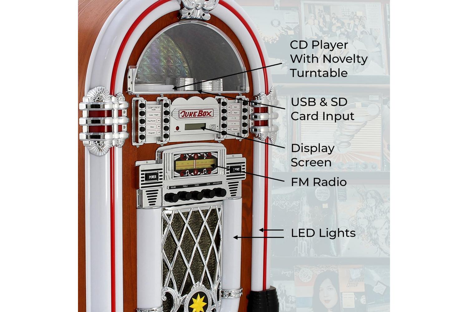 Monstershop 10667 - Retro Style Illuminated Jukebox Sound Sy-8