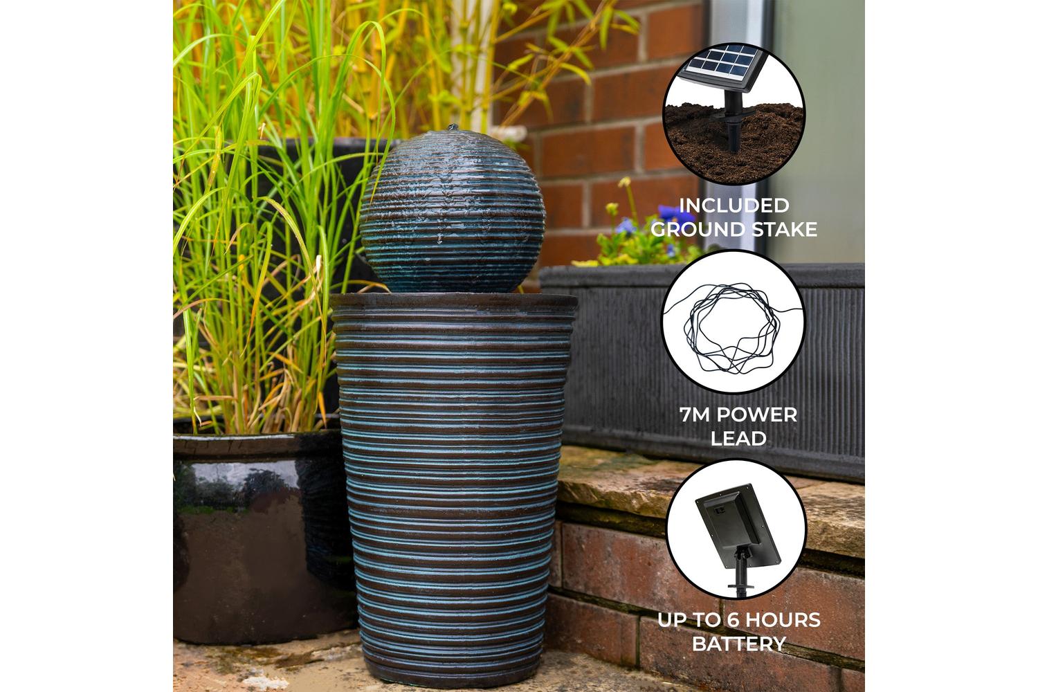 Monstershop 27602 - Round Ball Solar Water Feature-2
