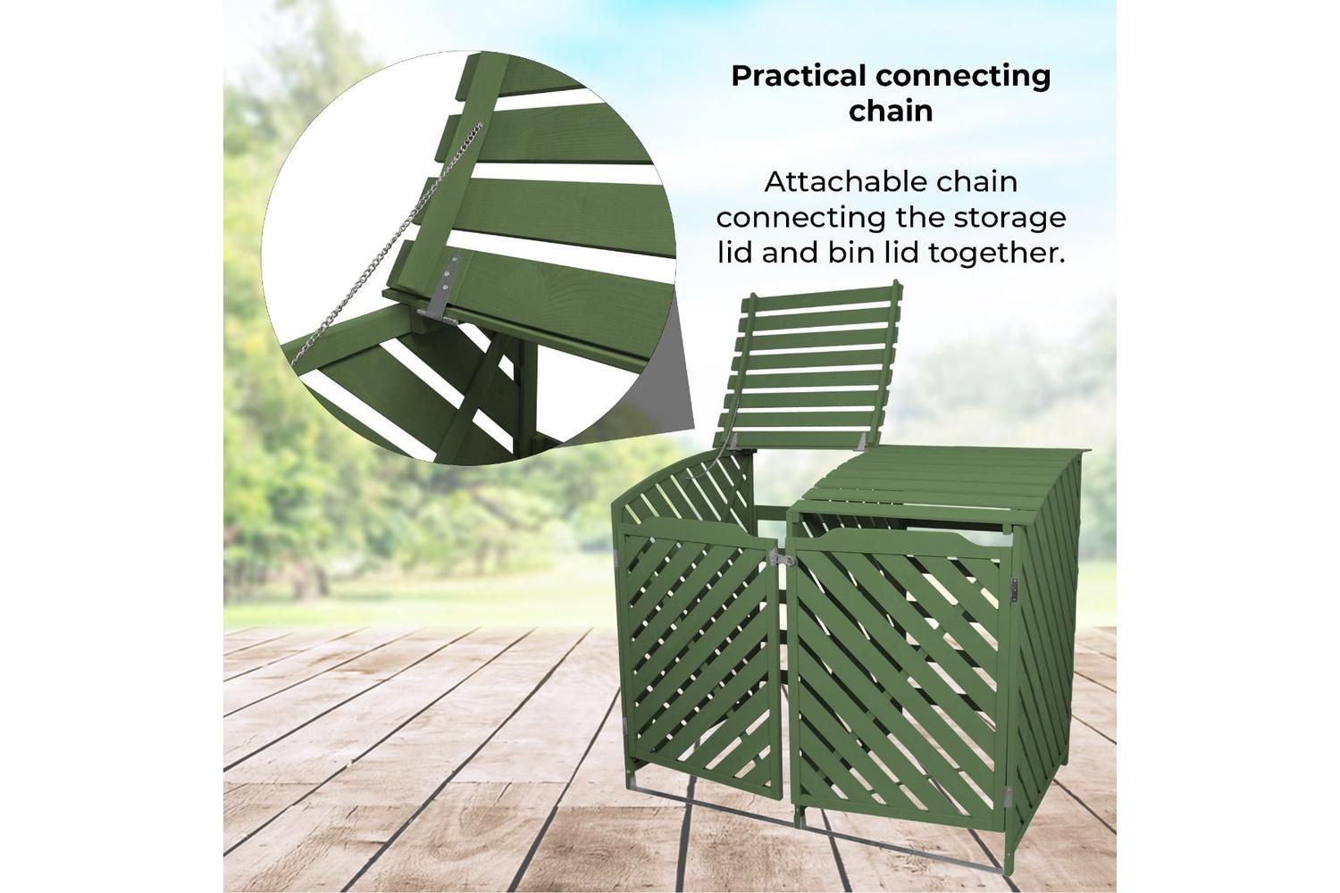 Monstershop 25750 - Sage Green Double Wheelie Bin Storage-5