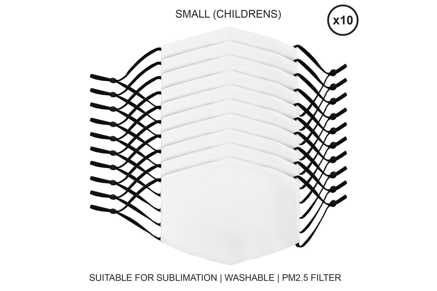 Monstershop 27384 - Small Face Masks Sublimation Blanks / 10-2