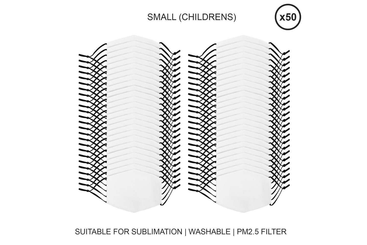 Monstershop 27691 - Small Face Masks Sublimation Blanks / 50-2
