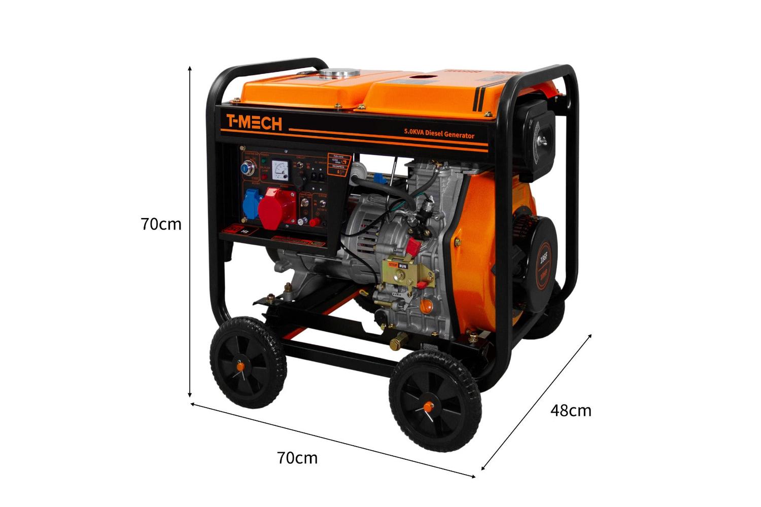 Monstershop 210706 - T-mech 5kva Portable Diesel Generator O-6