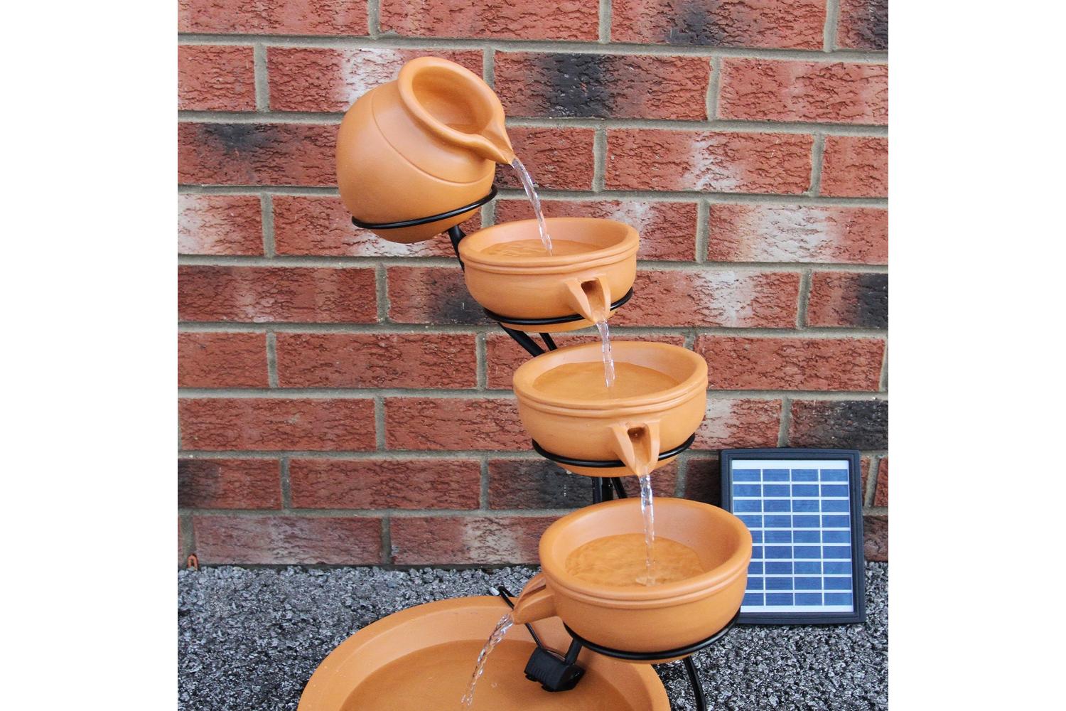 Monstershop 27603 - Terracotta 4 Tier Spilling Bowls Water F-2