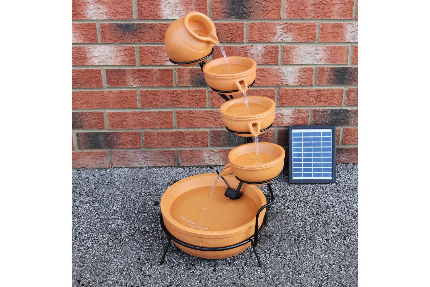Monstershop 27603 - Terracotta 4 Tier Spilling Bowls Water F-3