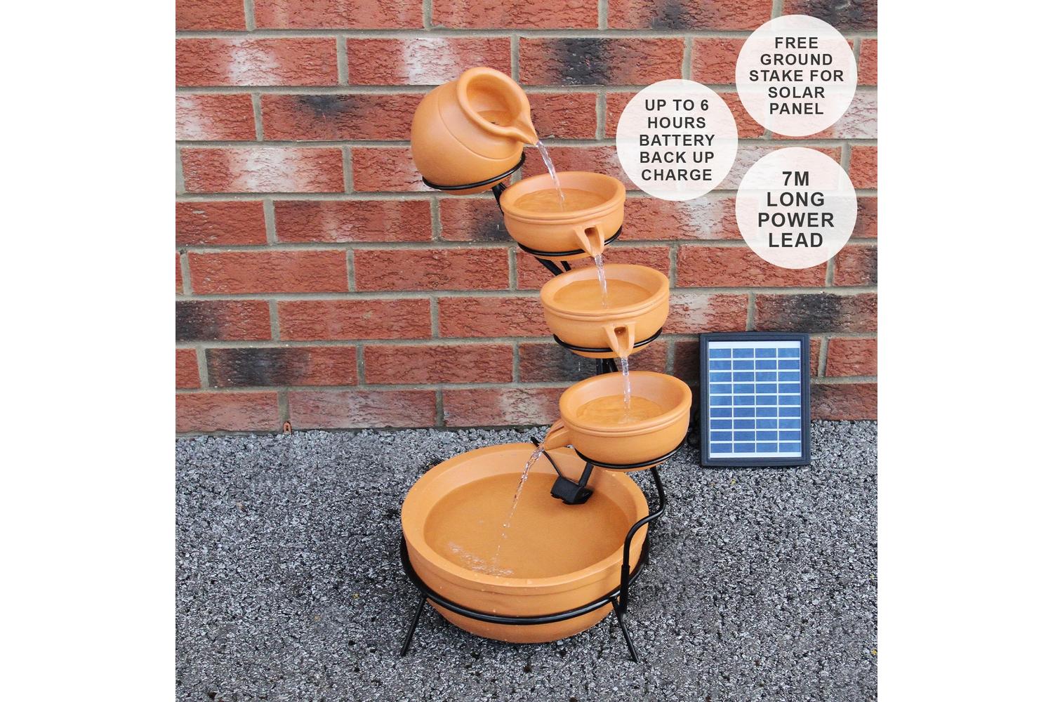 Monstershop 27603 - Terracotta 4 Tier Spilling Bowls Water F-4
