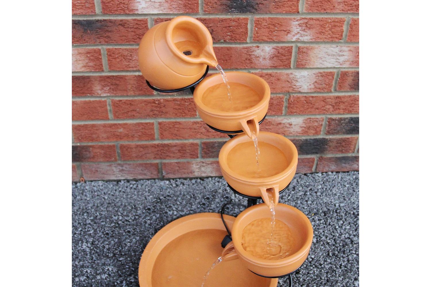 Monstershop 27603 - Terracotta 4 Tier Spilling Bowls Water F-5