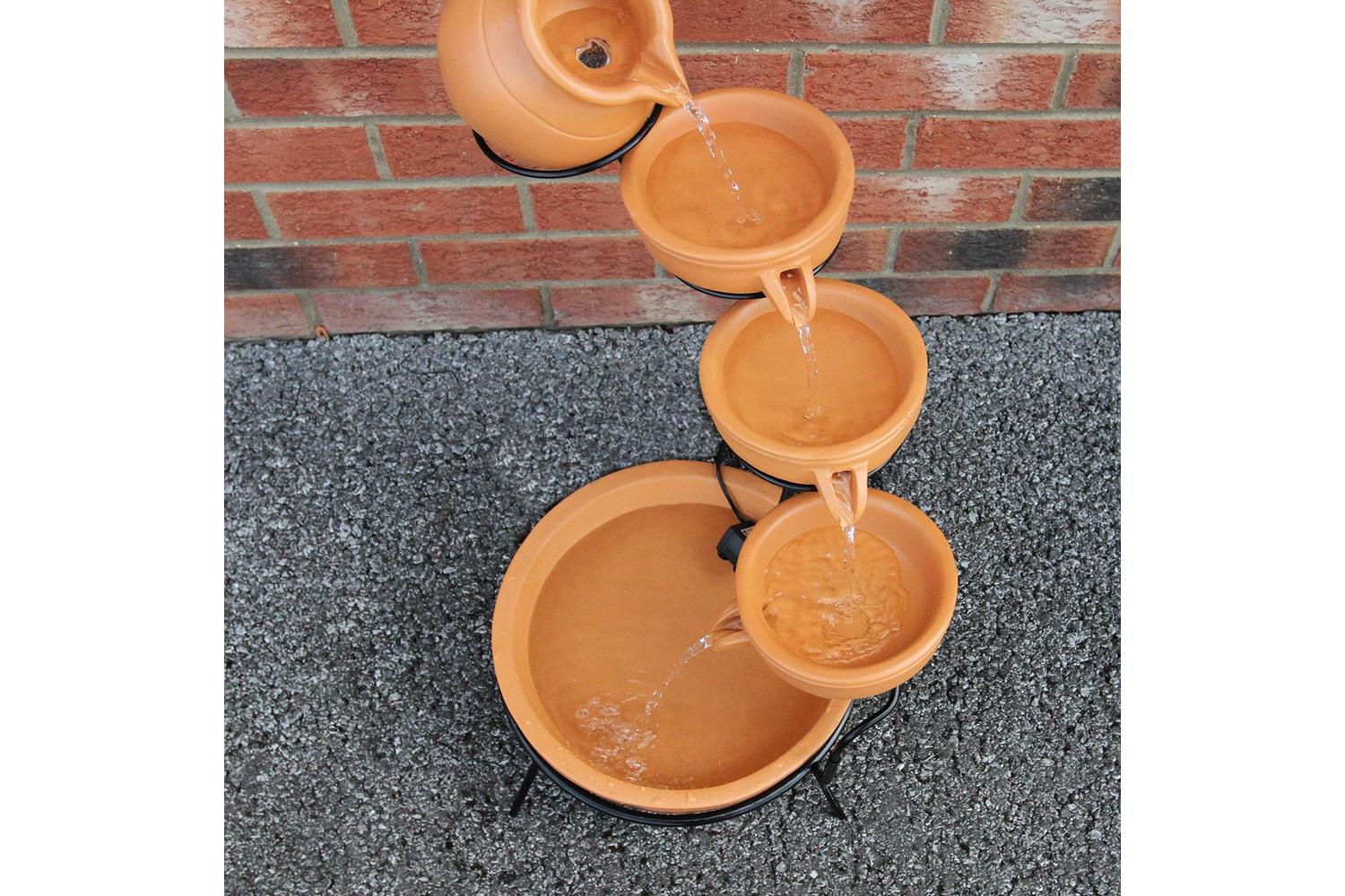 Monstershop 27603 - Terracotta 4 Tier Spilling Bowls Water F-6