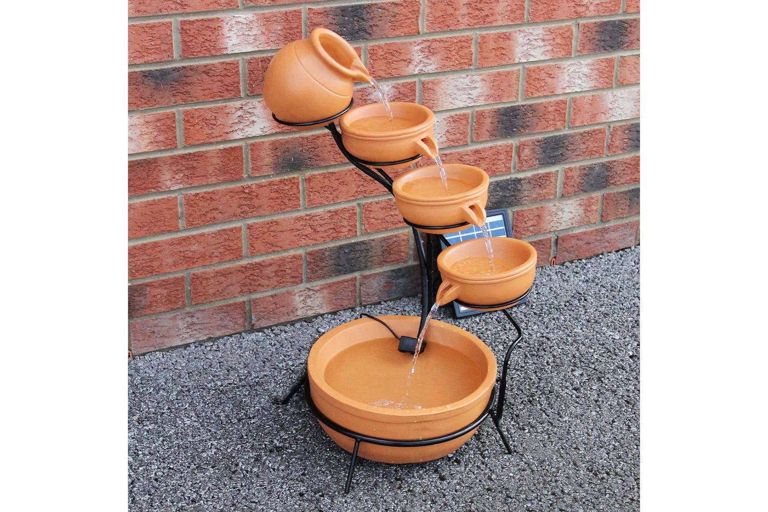 Monstershop 27603 - Terracotta 4 Tier Spilling Bowls Water F-7