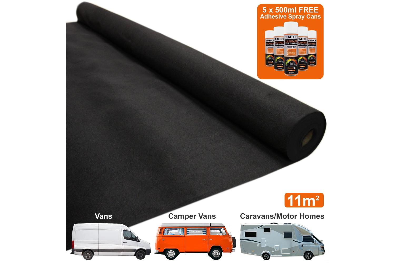 Monstershop 26038 - Van Carpet Lining / Black & 5 Adhesive C-3