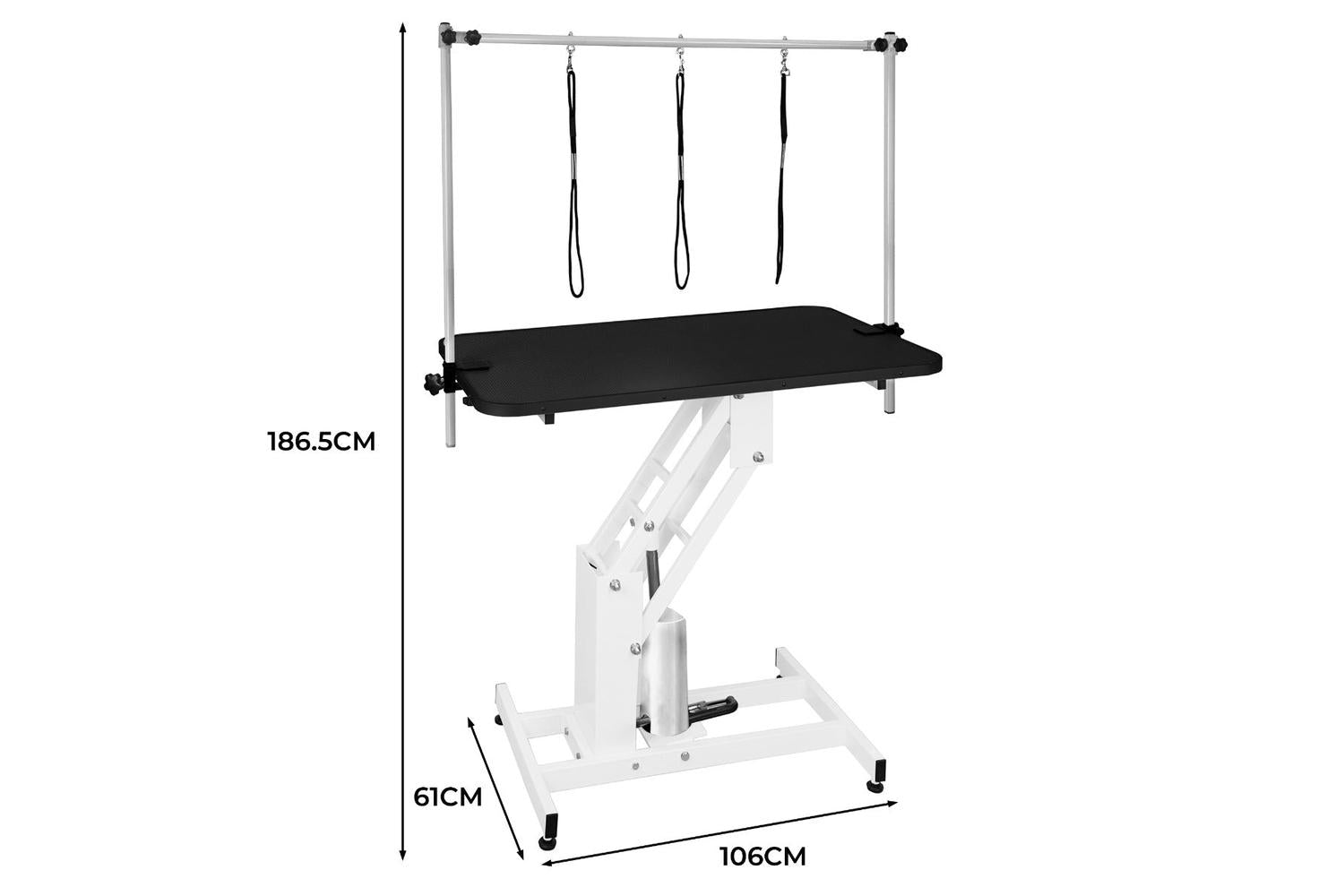 Monstershop 212306 - White Hydraulic Grooming Table - Black-5
