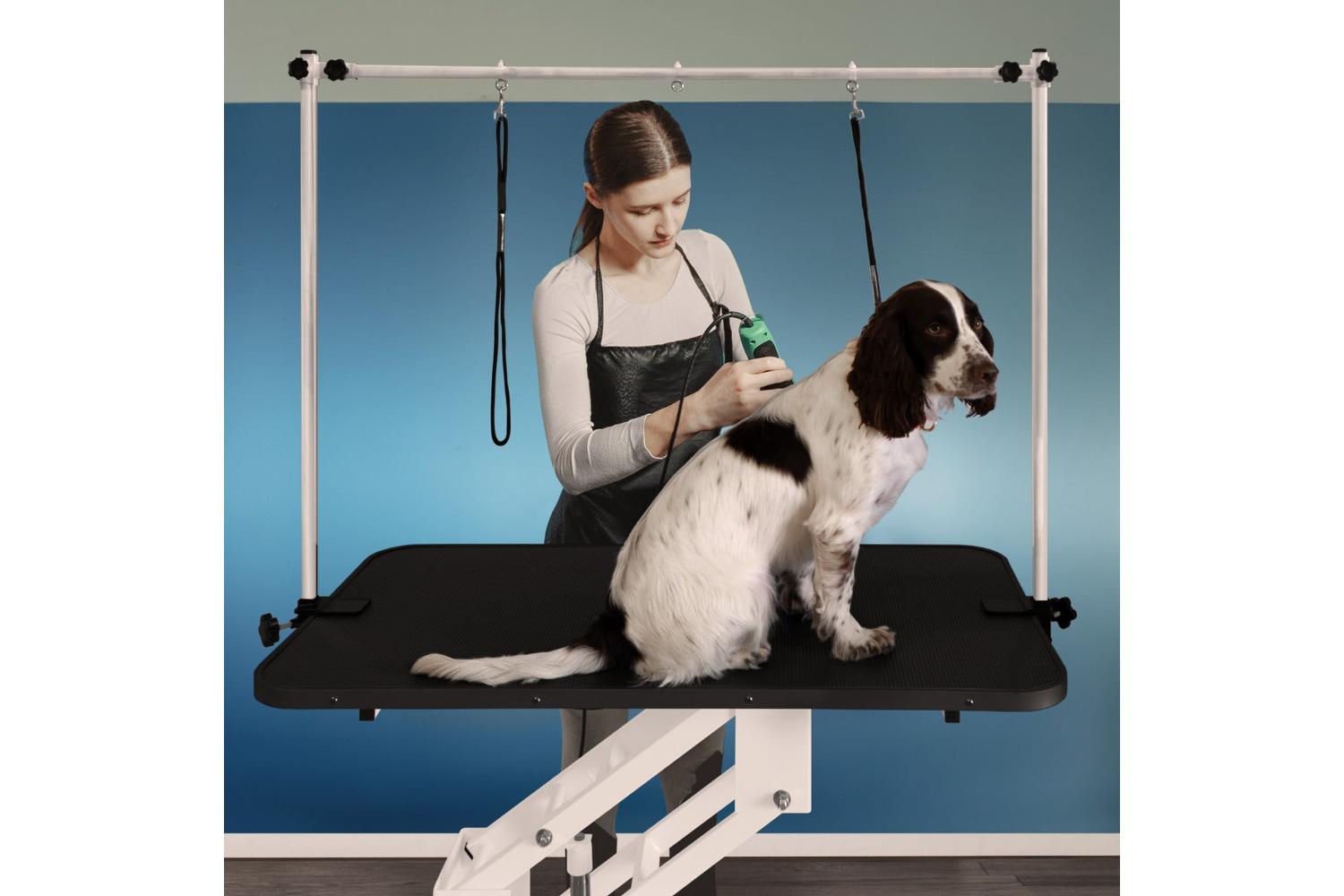 Monstershop 212306 - White Hydraulic Grooming Table - Black-6