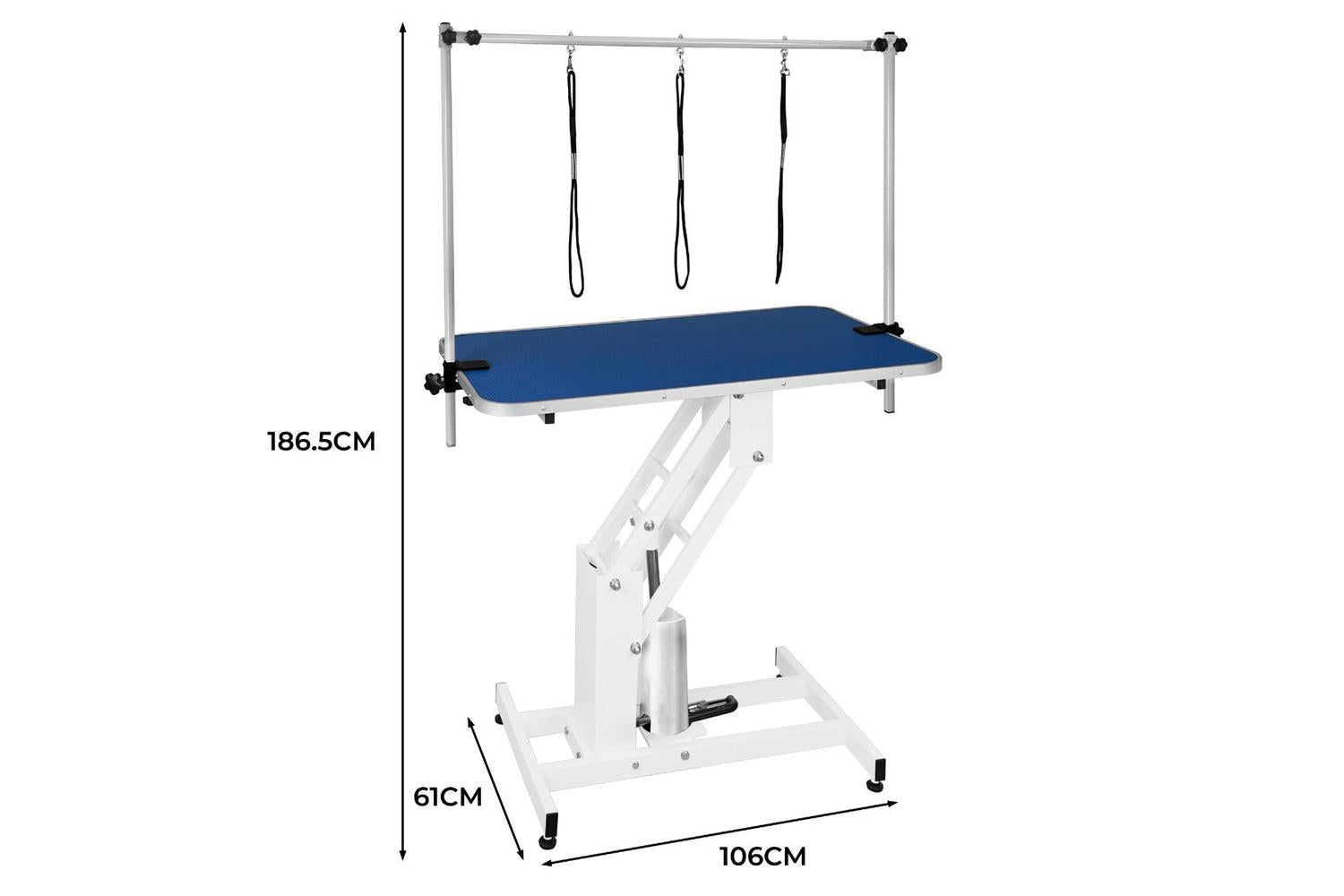 Monstershop 212303 - White Hydraulic Grooming Table - Blue T-5