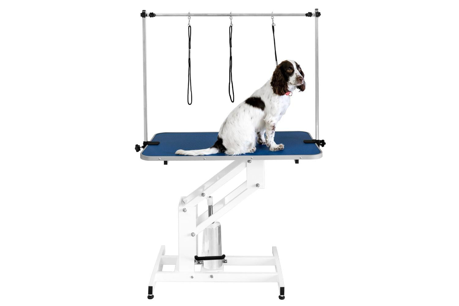 Monstershop 212303 - White Hydraulic Grooming Table - Blue T-8