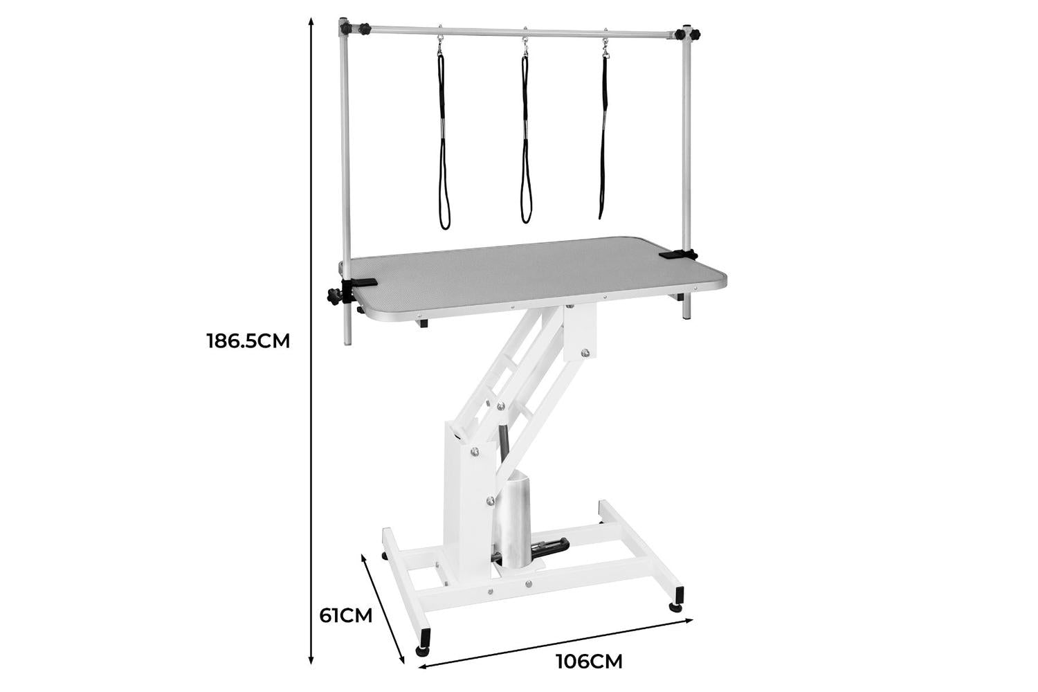 Monstershop 212305 - White Hydraulic Grooming Table - Grey T-5