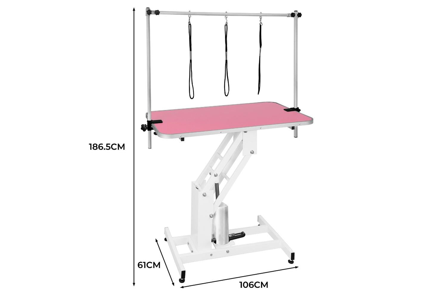 Monstershop 212304 - White Hydraulic Grooming Table - Pink T-5