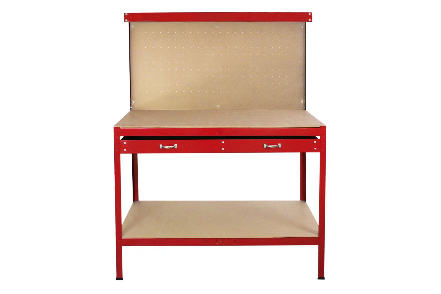 Monstershop 26462 - Workbench With Pegboard And Drawer In Re-2